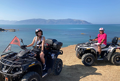 two people in atv in Vlore Albania
